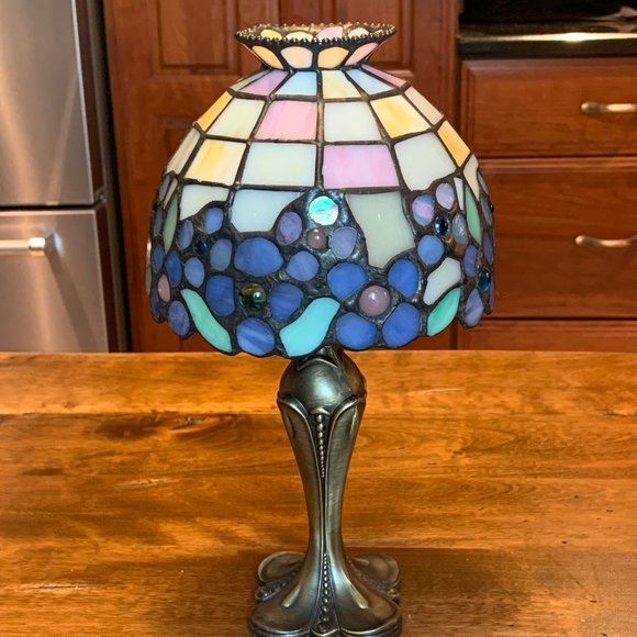 PartyLite Stained Glass 2 Pc Tea Light Holder - Picture 4 of 10